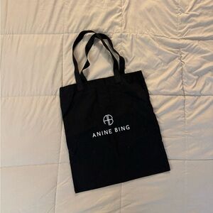 Anine Bing Black Logo Tote